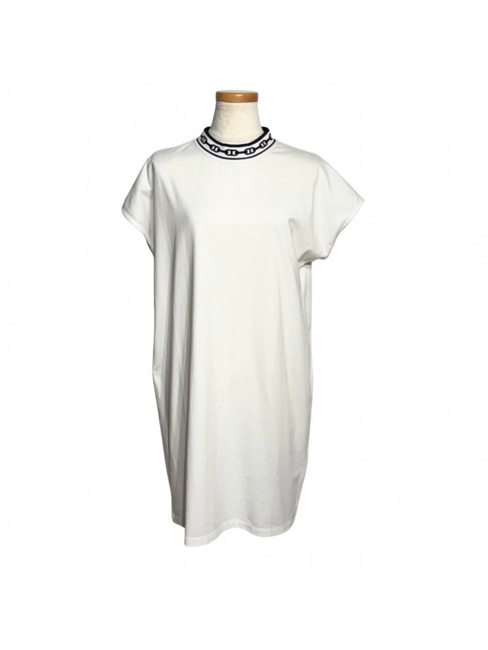 Hermes Chaine D'ancre Motif Dress White Cotton 34